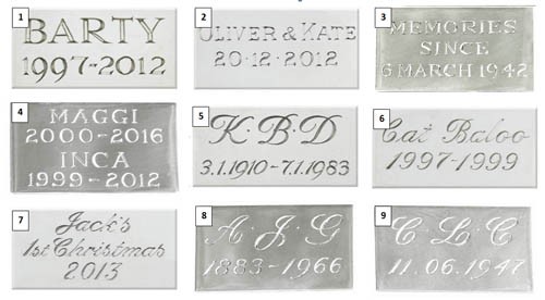 silver plaques hand-engraved examples