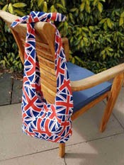 Union Jack Flag tie top tote bag