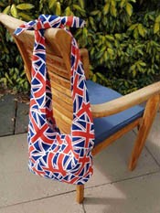 Union Jack Flag tie top tote bag