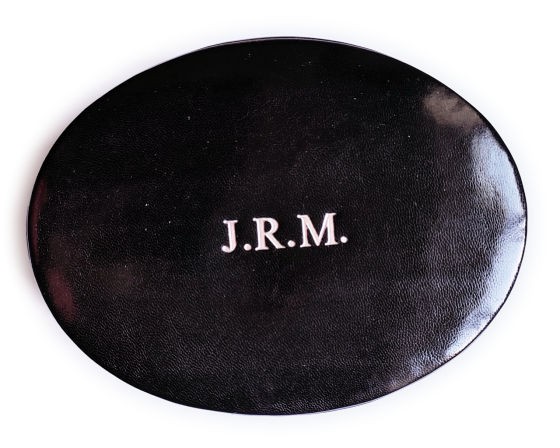 Black Oval Leather Box