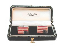 Sterling Silver American Flag Cufflinks