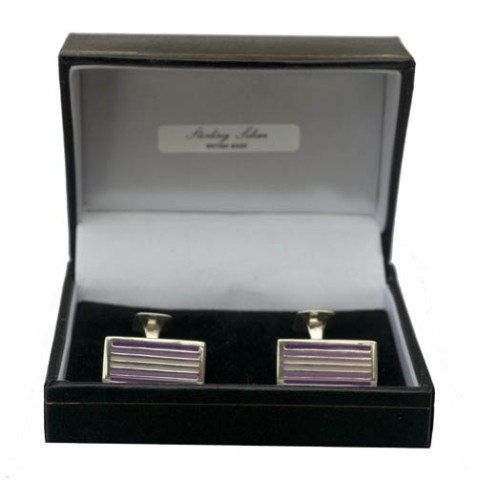 Sterling silver Purple enamel cufflinks