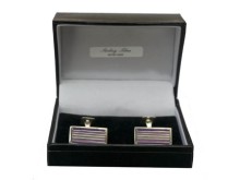 Sterling Silver Purple enamel cufflinks - price reduced!