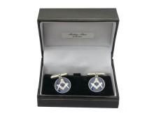Sterling Silver Masonic blue enamel cufflinks - price reduced!