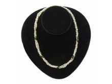 Triple-Strand Freshwater Pearl & Malachite Necklace