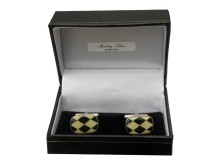 Sterling Silver Black & White enamel cufflinks- price reduced!