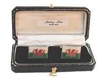 Sterling Silver Welsh Flag Cufflinks - price reductions!