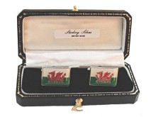 Sterling Silver Welsh Flag Cufflinks