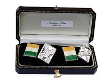 Sterling Silver Irish Flag Cufflinks