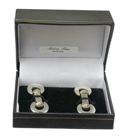 Sterling silver toggle cufflinks