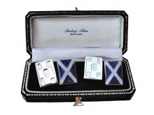 Sterling Silver Scottish Flag Cufflinks