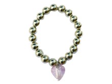Silvery Bracelet with Pink Heart