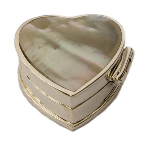 Silver Heart Mother-of-Pearl Box