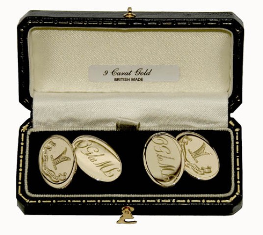 9ct Gold Double Oval Cufflinks