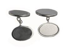 Oval Sterling Silver Cufflinks with chains - prices reduced!