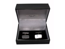 Plain Sterling Silver Mini Double Oblong Cufflinks